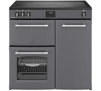 BELLING Farmhouse 90EI Electric Induction Range Cooker - Anthracite, Silver/Grey