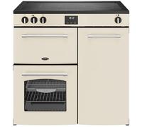 BELLING Farmhouse 90EI Electric Induction Range Cooker - Cream & Chrome, Cream