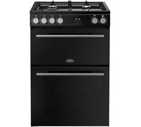 Belling 60cm Double Oven Dual Fuel BEL FSA VISION 60DF Cooker - Black / Silver Steel - A Rated, Silver