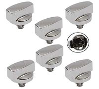 Belling Genuine 444445412 444445413 1000DF Oven Cooker Knob Function Control Switch (Silver/Chrome, Pack of 6 Knobs)