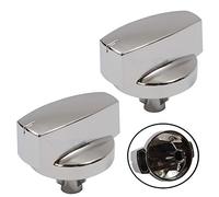 Genuine Belling 444445412 444445413 1000DF Oven Cooker Knob Function Control Switch (Silver/Chrome, Pack of 2 Knobs)