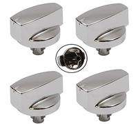 Belling Genuine 444445412 444445413 1000DF Oven Cooker Knob Function Control Switch (Silver/Chrome, Pack of 4 Knobs)