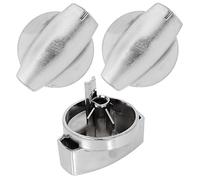 Belling Genuine Hob Hotplate Control Knob Switch (Silver/Chrome - Pack of 3)