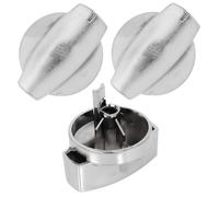 Belling Genuine Hob Hotplate Control Knob Switch (Silver/Chrome - Pack of 3)