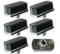 Belling Genuine Hob Oven Cooker Control Switch Knobs (Black/Silver, Pack of 6)