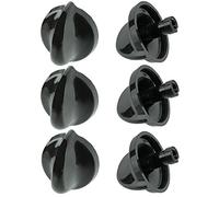 Belling Genuine Temperature Control Knob for Oven Cooker Hob (Black, Pack of 6 Knobs)