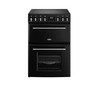 Belling Farmhouse 60E 60cm Electric Mini Range Cooker with Ceramic Hob - Black - A/A Rated, Black