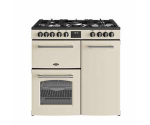 Belling RCAFARM90DFC 900mm Dual Fuel Range Cooker 5 Burners Inc WOK Cream