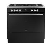 Belling BEL RCA VISION SGL 90DF 90cm Dual Fuel Range Cooker with Gas Hob - Black / Silver Steel - A Rated, Silver