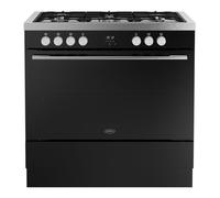 Belling BEL RCA VISION SGL 90DF 90cm Dual Fuel Range Cooker with Gas Hob - Black / Silver Steel - A Rated, Silver
