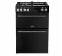 Belling 60cm Double Oven Dual Fuel BEL FSA VISION 60DF Cooker - Black / Silver Steel - A Rated, Silver