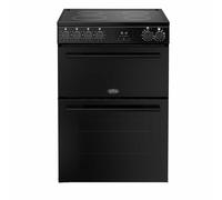 Belling 60cm wide Double Oven BEL FSA VISION 60Ei Electric Cooker with Induction Hob - Black - A Rated