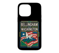 Bellingham Washington USA Flag Mount Baker Travel Art Case for iPhone 14 Pro Max