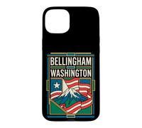 Bellingham Washington USA Flag Mount Baker Travel Art Case for iPhone 15 Plus