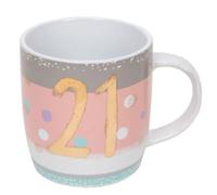 BELLINI 21st Birthday Mug Pink & Grey - 21st Birthday Gifts