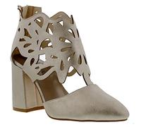 Bellini Cleo Women's Pointed Toe Laser Cut Bootie, Champagne Metallic, 5.5 UK Wide