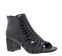 Bellini Jist Women's High Heeled Laser Cut Sandal, Black Metallic, 5.5 UK