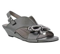 Bellini Lady Womens Wedge Sandal, Pewter Smooth, 5 UK Wide
