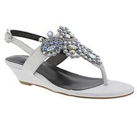 Bellini Loni Womens Wedge Sandal, White Textile, 5 UK