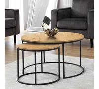 Bellini Nest of Coffee Tables - Set of 2 - Round - Oak