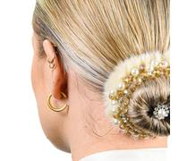 BelliNoxx Tournament Hairstyle Dressage Bun for Rider with Faux Fur and Crystal. The new hair net for tournament. Fits all hair types and helmets (Shop the look) (Golden Symphony)