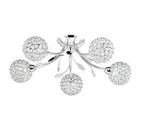 bellis ii 5 lights clear glass flush ceiling light in chrome