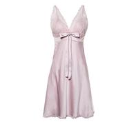 BellisMira Women's Sexy Nightwear Satin Slip Silk Sleepwear Lace Chemise Sleep Dress V-Neck Nightdress Pink, XL