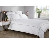 Bellissimo Home 100% Cotton Criss Cross 400 Thread Count Luxury Duvet Set White And Sage Green
