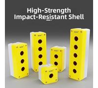 Bellmei Industrial Control Box with IP65 Rated Push Button Switch Enclosure Made from Composite ABS+PC Material for Long Term Durability and Moisture Protection (4 Holes)