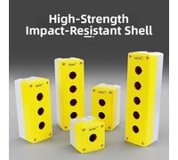 Bellmei IP65 Rated Industrial Push Button Switch Control Box, ABS+PC Material with Rubber Gasket Seals and 1 Hole for Simple Wiring (5 Holes)