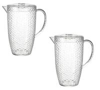 Bello Dimple Clear Plastic 2 Litre Picnic Water Jug Pitcher with Lid (2)
