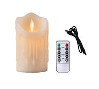 Bello Luna 4.9in LED Flameless Wave Shape Candle Rechargeable Eco Friendly Flickering Candle Night Light with Remote Control