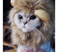 Bello Luna Lion Hair Headgear for Small Dog and Cats,Lion Mane Wig Puppy Cosplay Costume for Halloween Christmas Easter Festival Party Activity
