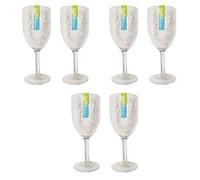 "Bello" Pack of 6 Plastic Wine Goblet Dimple Glasses