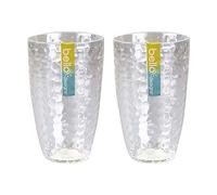 "Bello" Set of 2 Tall Clear Re-usable Plastic Tumbler Ideal for Picnics, BBQs & Parties