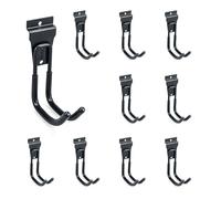 BELLO YON Slatwall Hooks Heavy Duty Slat Wall Accessories Garage Large J Slatwall Hooks Assortment, Slatwall Panel Hooks, Black(10 Pack)