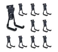 BELLO YON Slatwall Hooks Heavy Duty Slat Wall Accessories Garage Small U Hooks and Hangers for Garage Organizers, Black(10 Pack)