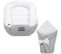 Bellochi 2in1 Set Baby Nest Pod and Swaddle Blanket - Baby Sleep Pod for Newborn with Protective Edges - Baby Swaddle Wrap - 100% Cotton - Oeko-TEX Certified - Polaris
