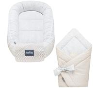 Bellochi 2in1 Set Baby Nest Pod and Swaddle Blanket - Baby Sleep Pod for Newborn with Protective Edges - Baby Swaddle Wrap - 100% Cotton - Oeko-TEX Certified - Lui Dots
