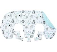 Bellochi Twin Feeding Pillowcase for Twins, 100% Hypoallergenic Cotton Replacement Cover, Secure Concealed Zipper, 100x57x18 cm, Certified Fabric (Animaland)