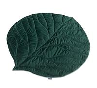 Bellochi Universal and Washable Crawling Mat for Toddlers- 100% Velvet - for Indoor and Outdoor Usage - Leaf-Shaped - Dark Green - 138x120 cm
