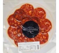 Belloterra Iberian Ham Certified Pure Iberian Acorn-Fed Chorizo 80g Vacuum Packed Sliced Ham Cured Between 24 and 48 Months. 100% Iberian breed. Great Taste Awards