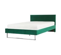 Beliani Bed Velvet Bellou 140 X 200 Cm (Eu Double) Green