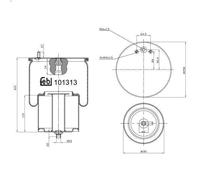 Bellow, air suspensio FEBI 101313 for VOLVO FM7 7.284 1998-2001