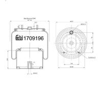 Bellow, air suspensio FEBI 170919 for DAF CF 10.837 2013-