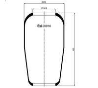 Bellow, air suspensio FEBI 20916 for MAN NM 4.58 1992-1997