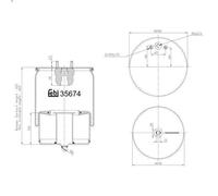 Bellow, air suspensio FEBI 35674 for VOLVO FM10 9.6 1999-2001