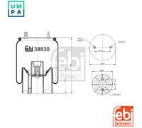 Ferdinand Bilstein Air Suspension Bellow 38830 400mm Replacement