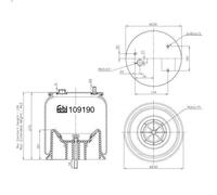 Bellow, air suspension FEBI 109190 for DAF LF 55 3.92 2001-2006