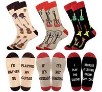 Belloxis Guitar Gifts for Men 3 Pairs Guitar Socks